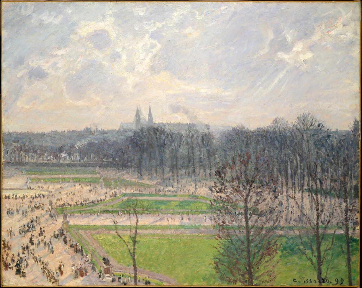 Tuileries trädgård på en vinter eftermiddag av Camille Jacob Pissarro
