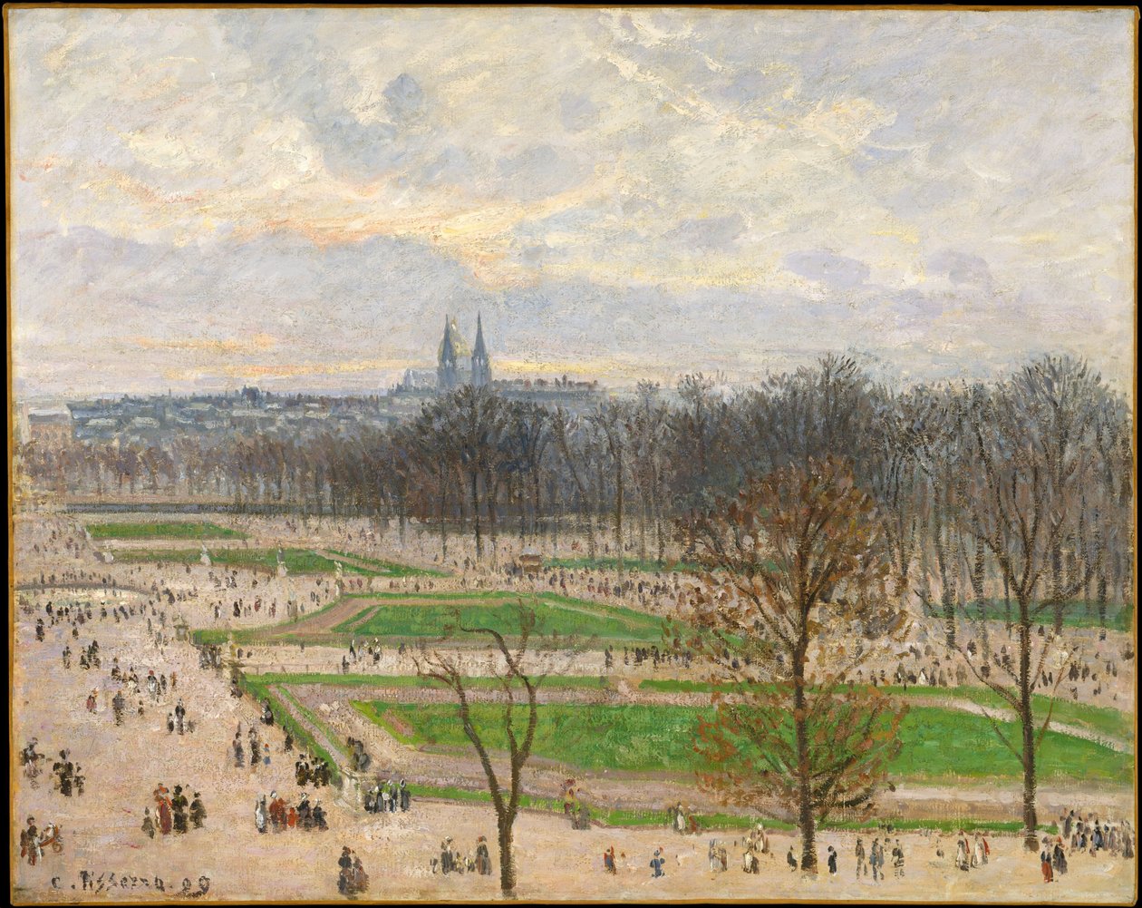 Tuileriernas trädgård en vintermiddag av Camille Jacob Pissarro