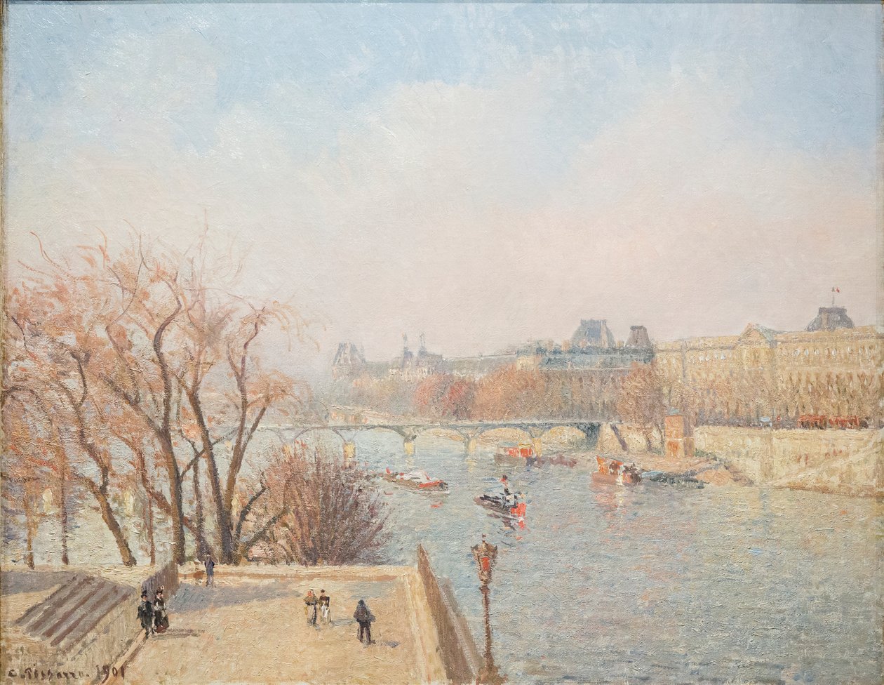 The Louvre: Morning, Sunlight av Camille Jacob Pissarro