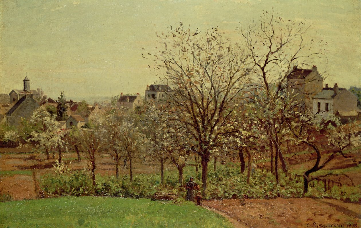 Fruktträdgården, 1870 av Camille Jacob Pissarro