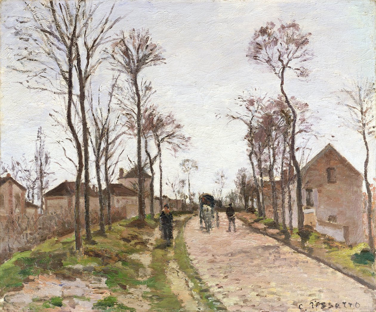 Vägen till Saint Cyr vid Louveciennes, c.1870 av Camille Jacob Pissarro