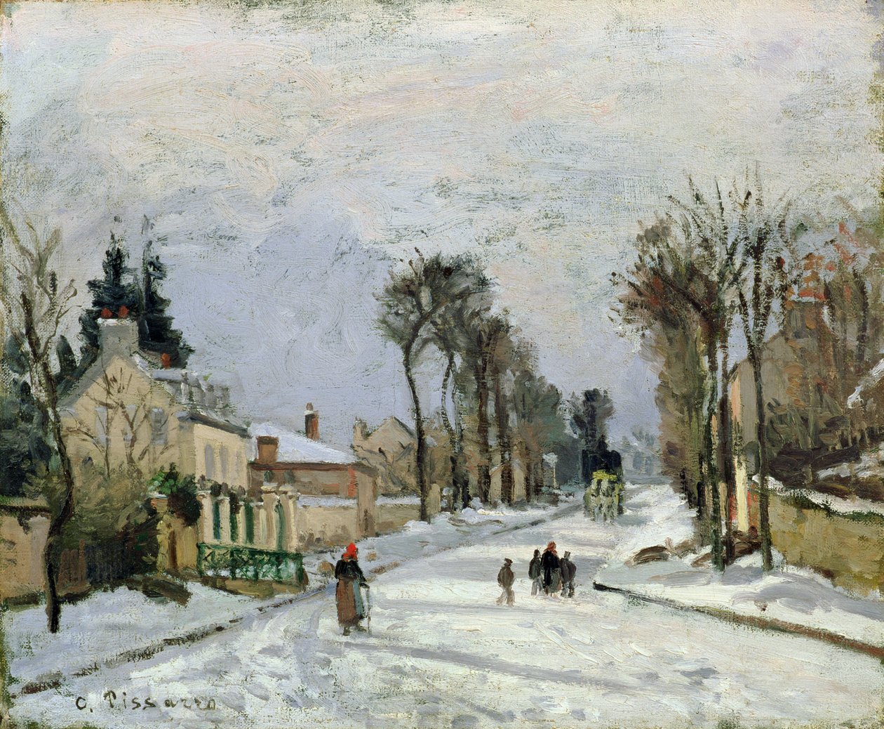 Versaillesvägen vid Louveciennes, 1869 av Camille Jacob Pissarro
