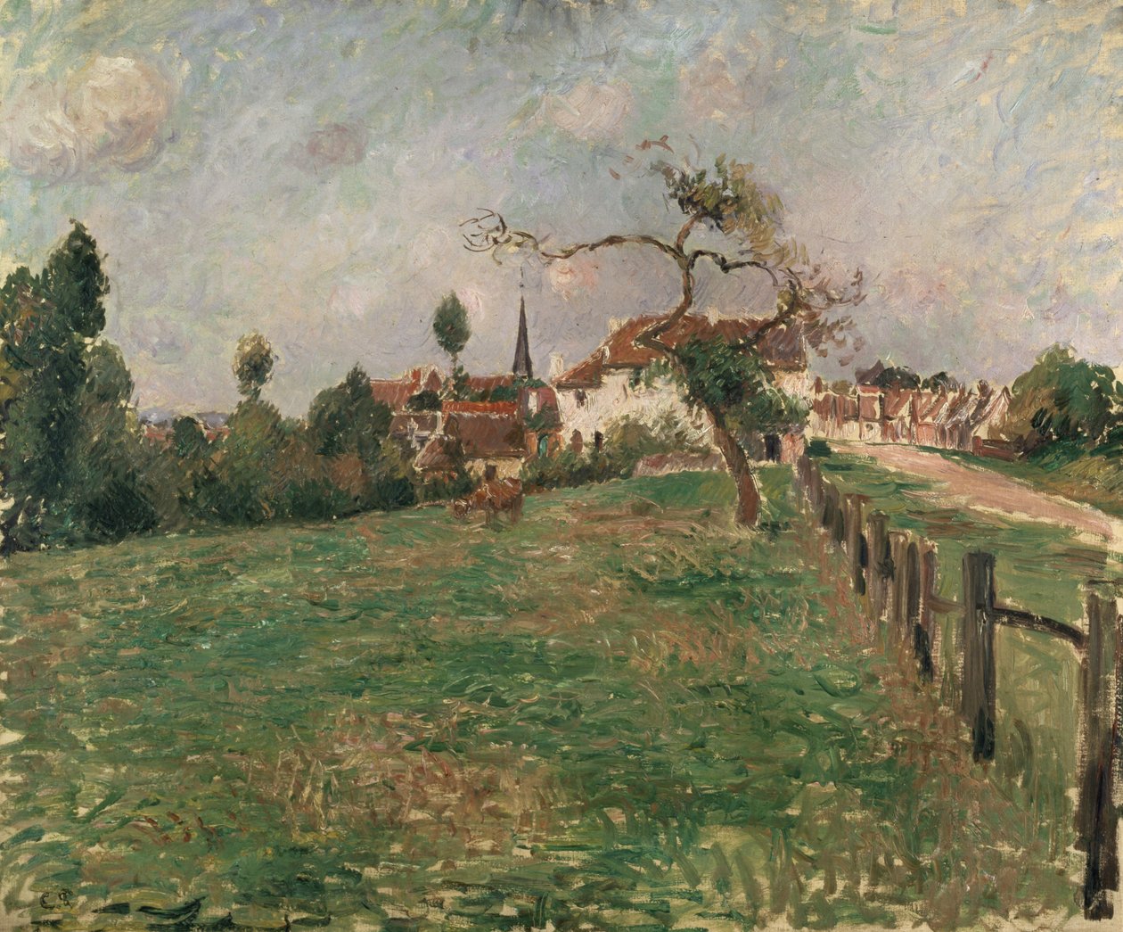 Byn Eragny, 1800-talet av Camille Jacob Pissarro