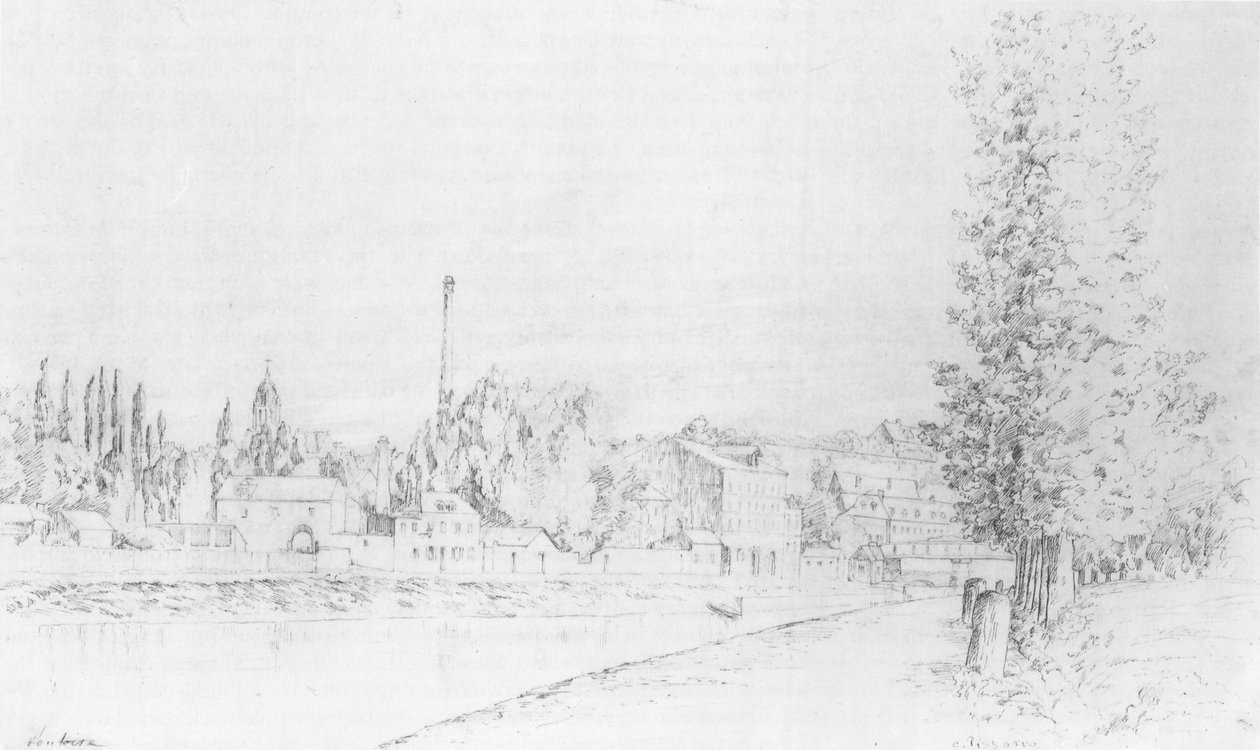 Utsikt över Pontoise av Camille Jacob Pissarro