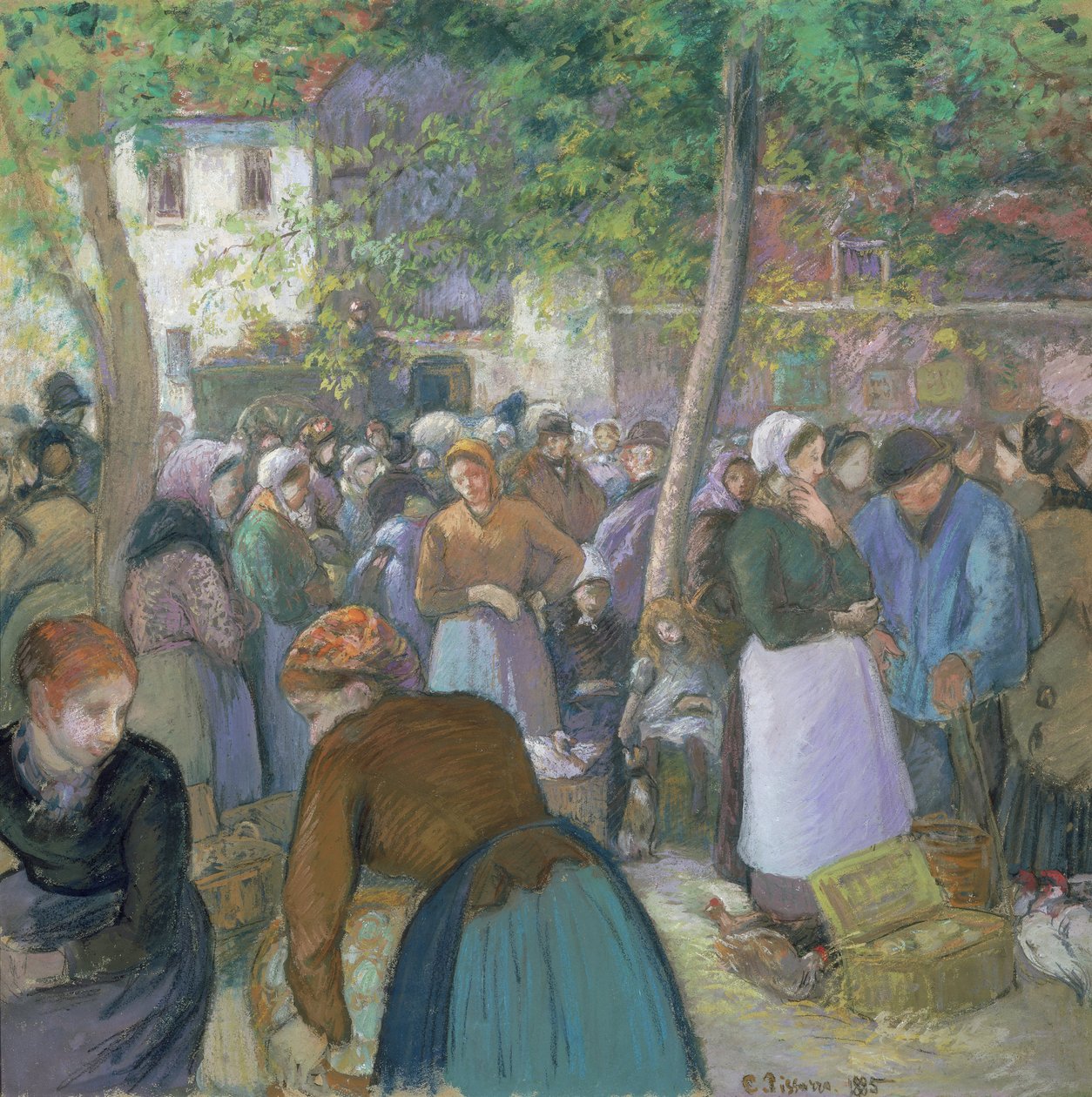 Poultry Market at Gisors av Camille Jacob Pissarro