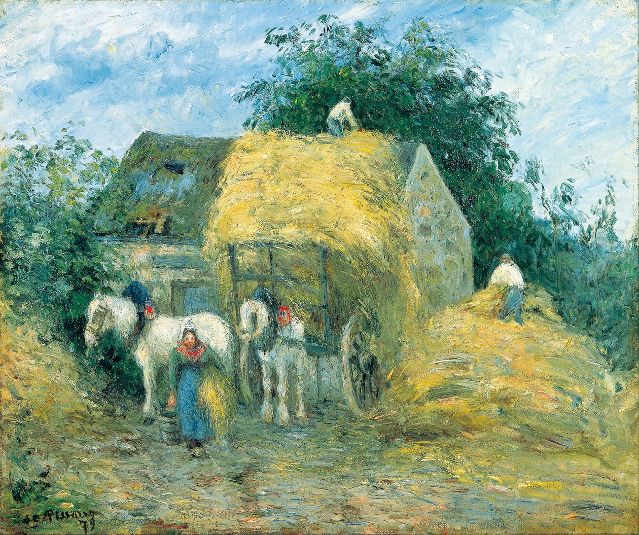 The Hay Cart, Montfoucault av Camille Jacob Pissarro