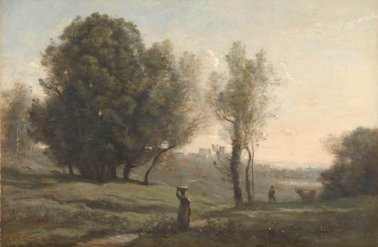 Landskap Souvenir från Les Landes av Camille Corot
