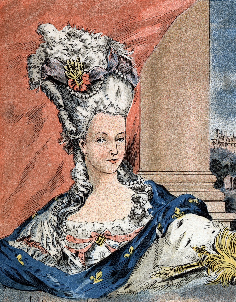 Porträtt av Marie Antoinette av Lorraine Habsburg, Frankrikes drottning (1755-1793). av Camille Gilbert