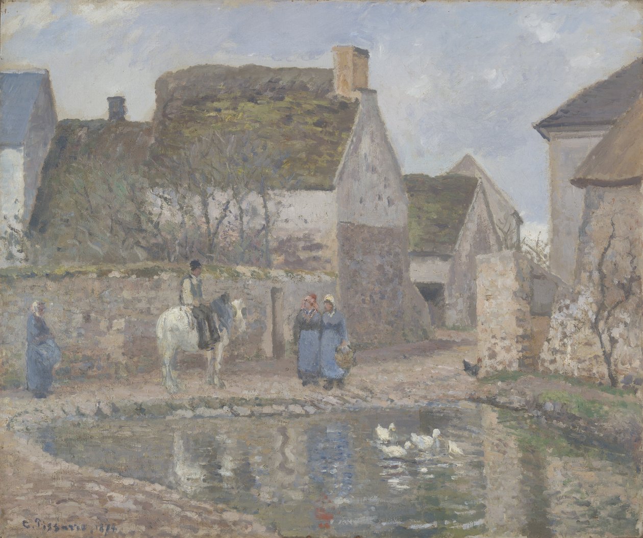 En damm i Ennery, 1874 av Camille Jacob Pissarro