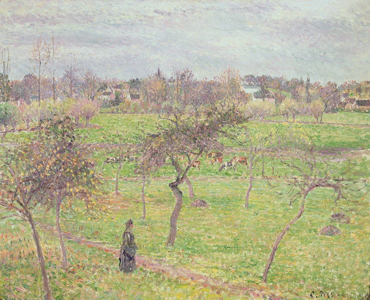Äppelträd på en äng i Eragny, 1894 av Camille Jacob Pissarro