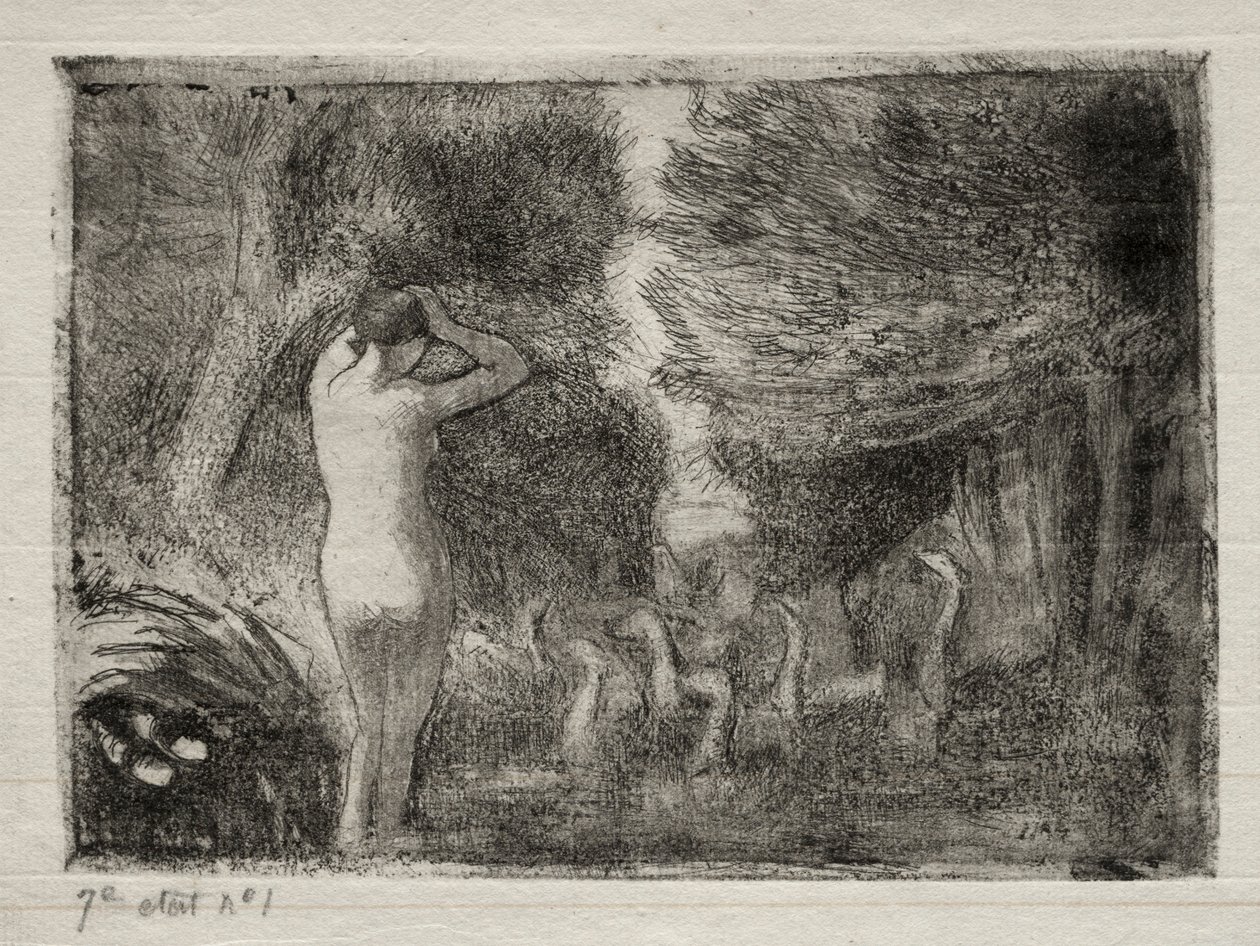 Badare och gäss, 1895. av Camille Jacob Pissarro
