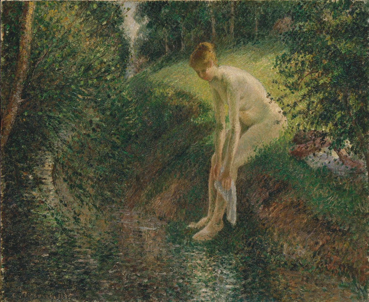 Badare i skogen, 1895 av Camille Jacob Pissarro