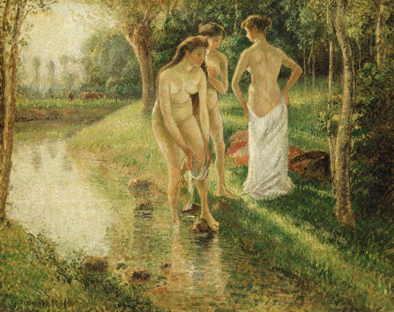 Badgäster, 1896 av Camille Jacob Pissarro