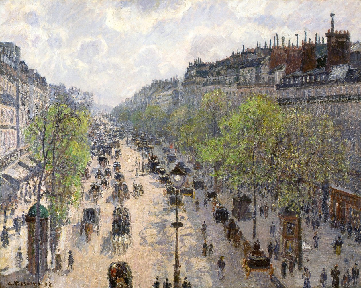 Boulevard Montmartre, våren 1897 av Camille Jacob Pissarro