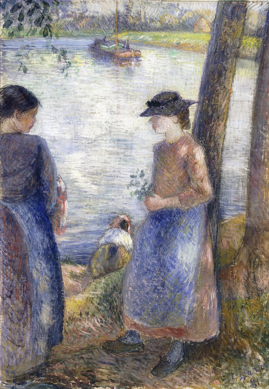 Vid vattnet, 1881 av Camille Jacob Pissarro