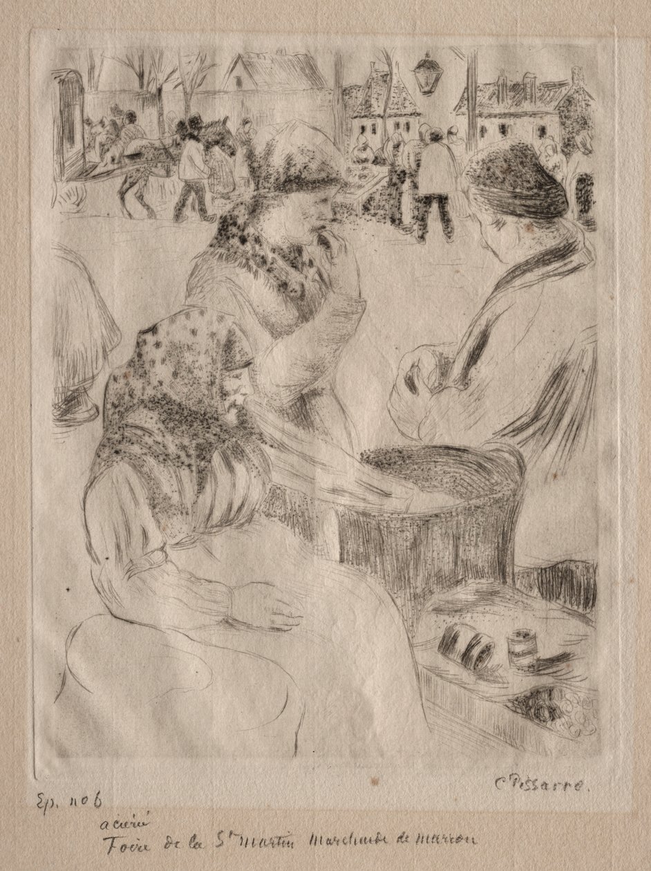 Kastanjeförsäljare, 1878. av Camille Jacob Pissarro