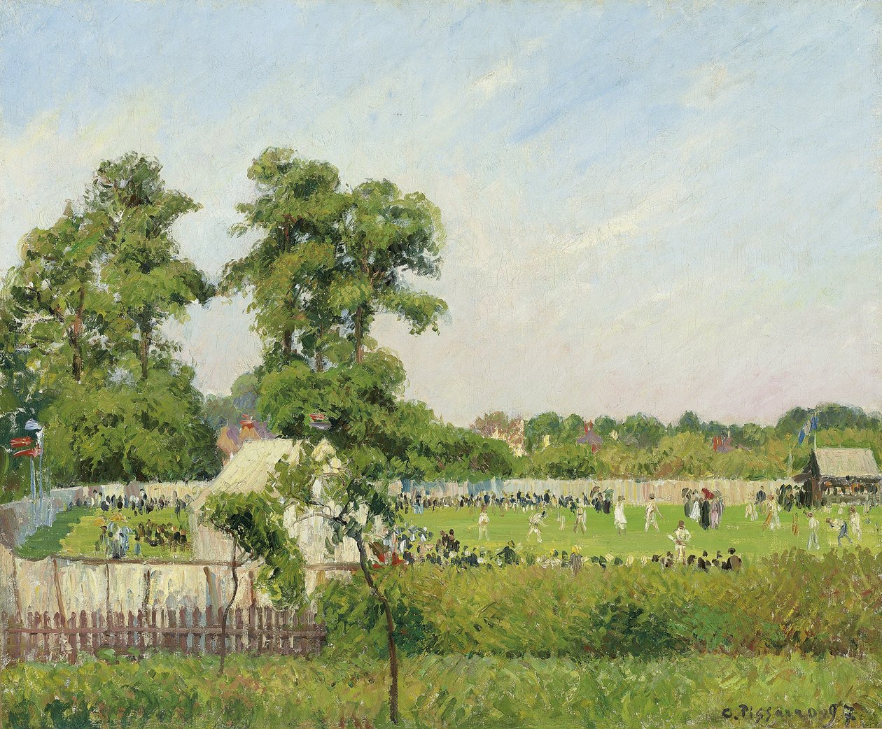 Cricketmatch på Bedford Park, London, 1897 av Camille Jacob Pissarro