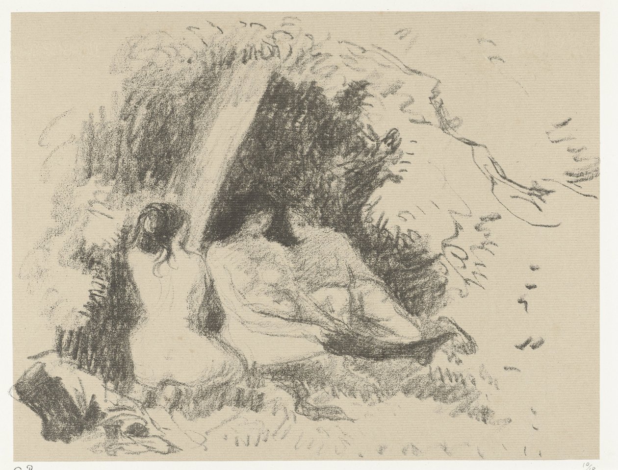 Tre nakna kvinnor Femme nues av Camille Jacob Pissarro