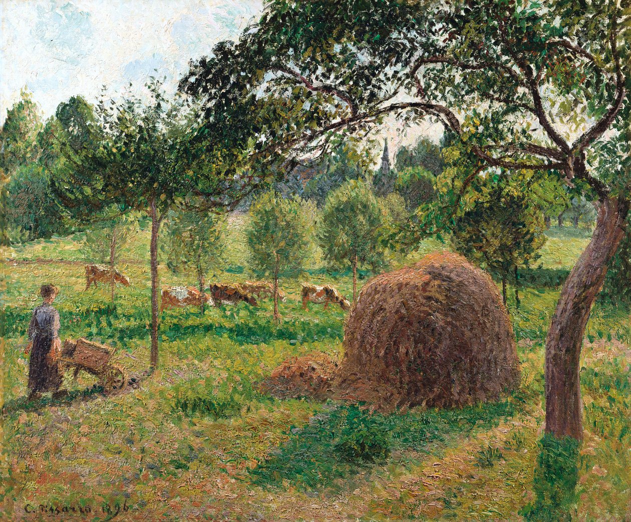 Skymningen i Eragny, 1896 av Camille Jacob Pissarro