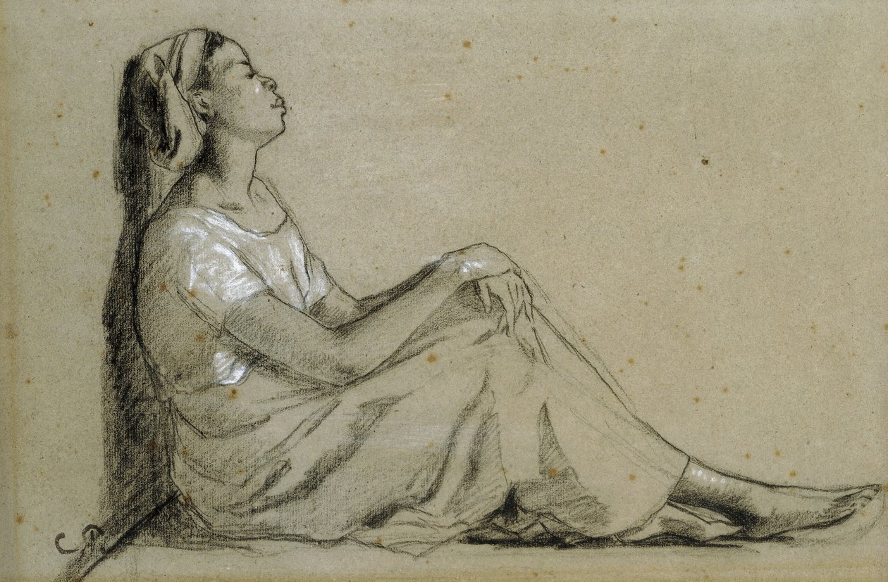 Ung svart kvinna Assise, 1855-57 av Camille Jacob Pissarro