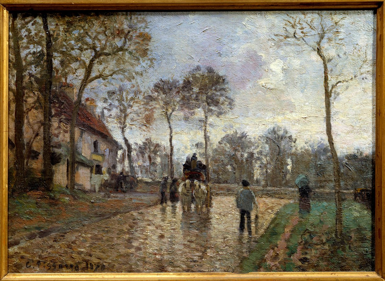 Vagn, Louveciennes av Camille Jacob Pissarro
