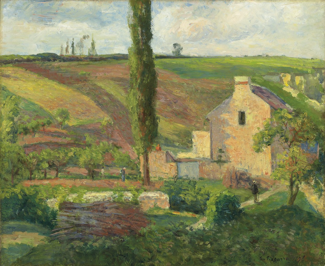 Cote des Mathurins vid Hermitage, Pontoise, 1876 av Camille Jacob Pissarro