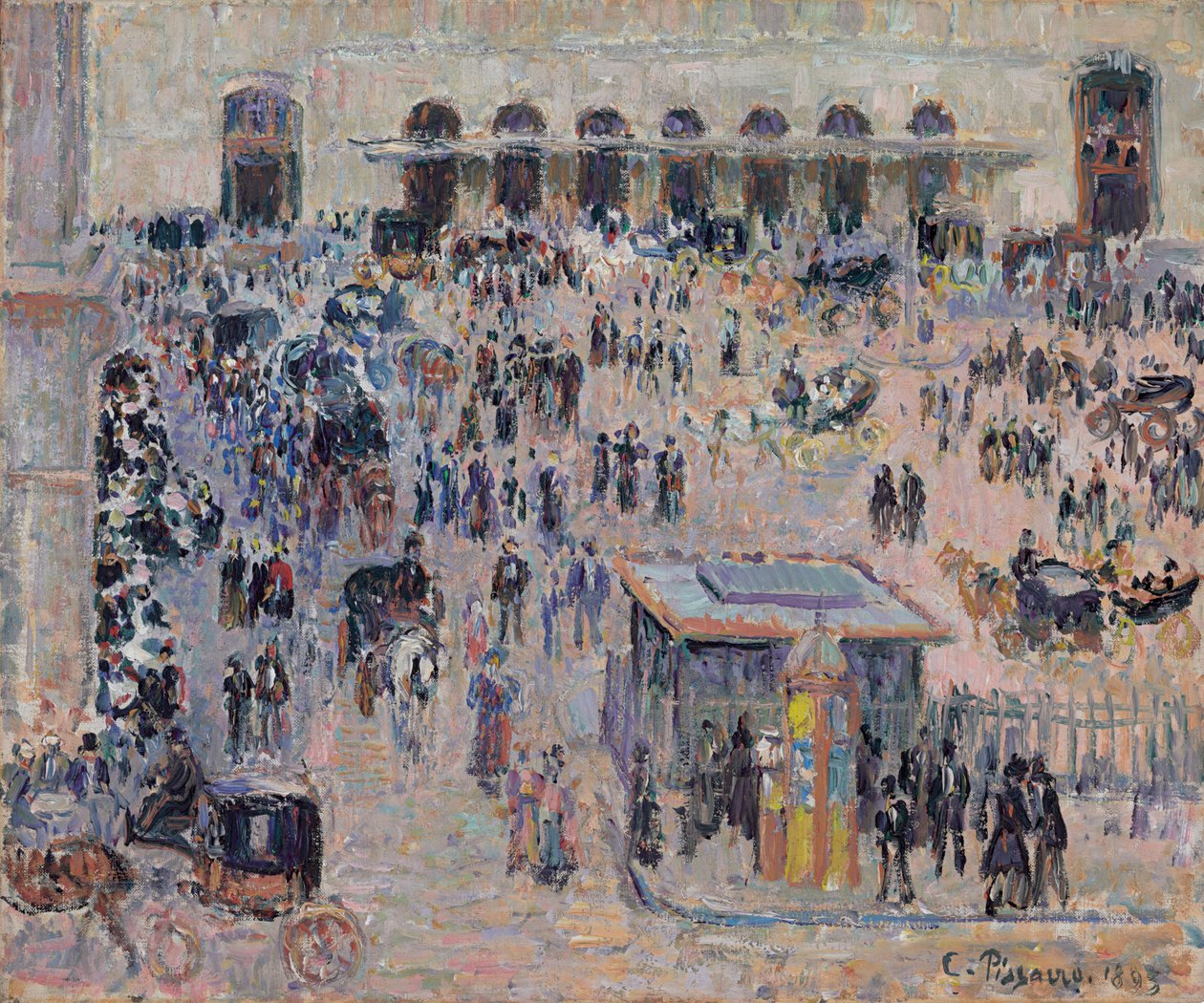 Place du Havre och Gare Saint-Lazare, 1893 av Camille Jacob Pissarro