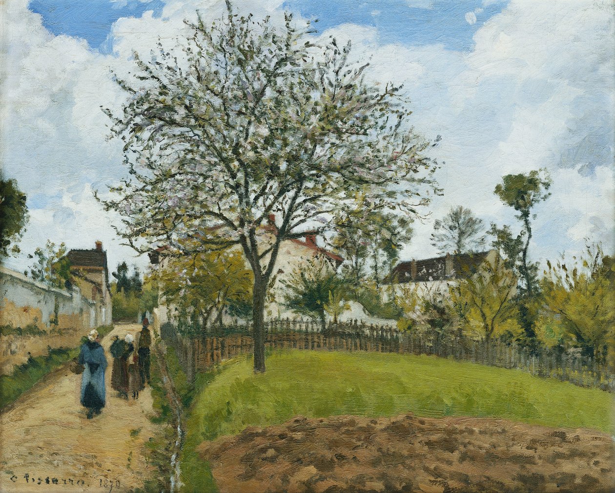 Landskap i Louveciennes; Landskap vid Louveciennes, 1870 av Camille Jacob Pissarro