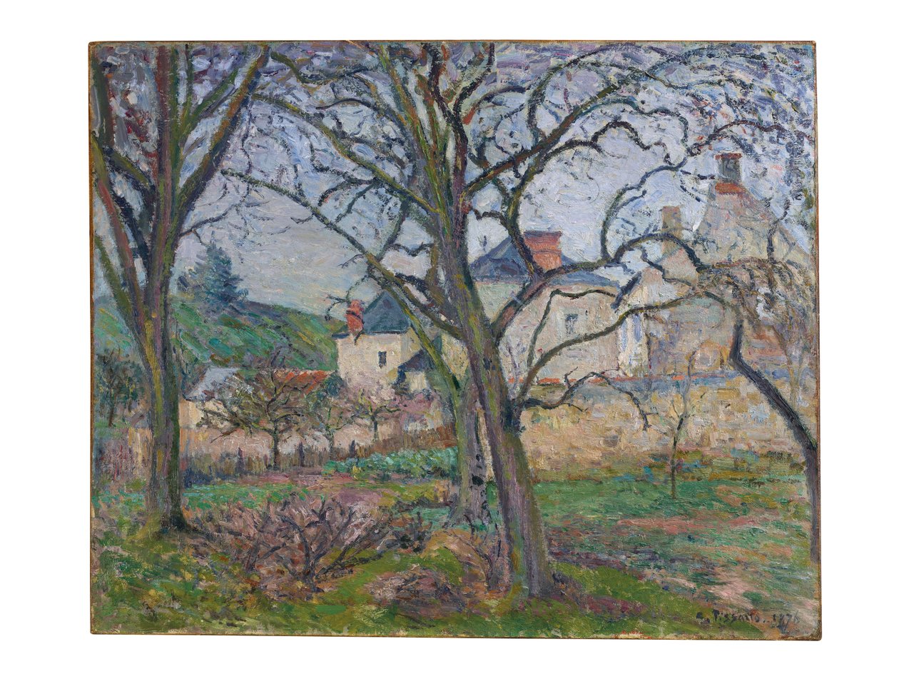 Maubuissons trädgård, sedd mot Saint-Denis kust, Pontoise, 1876 av Camille Jacob Pissarro