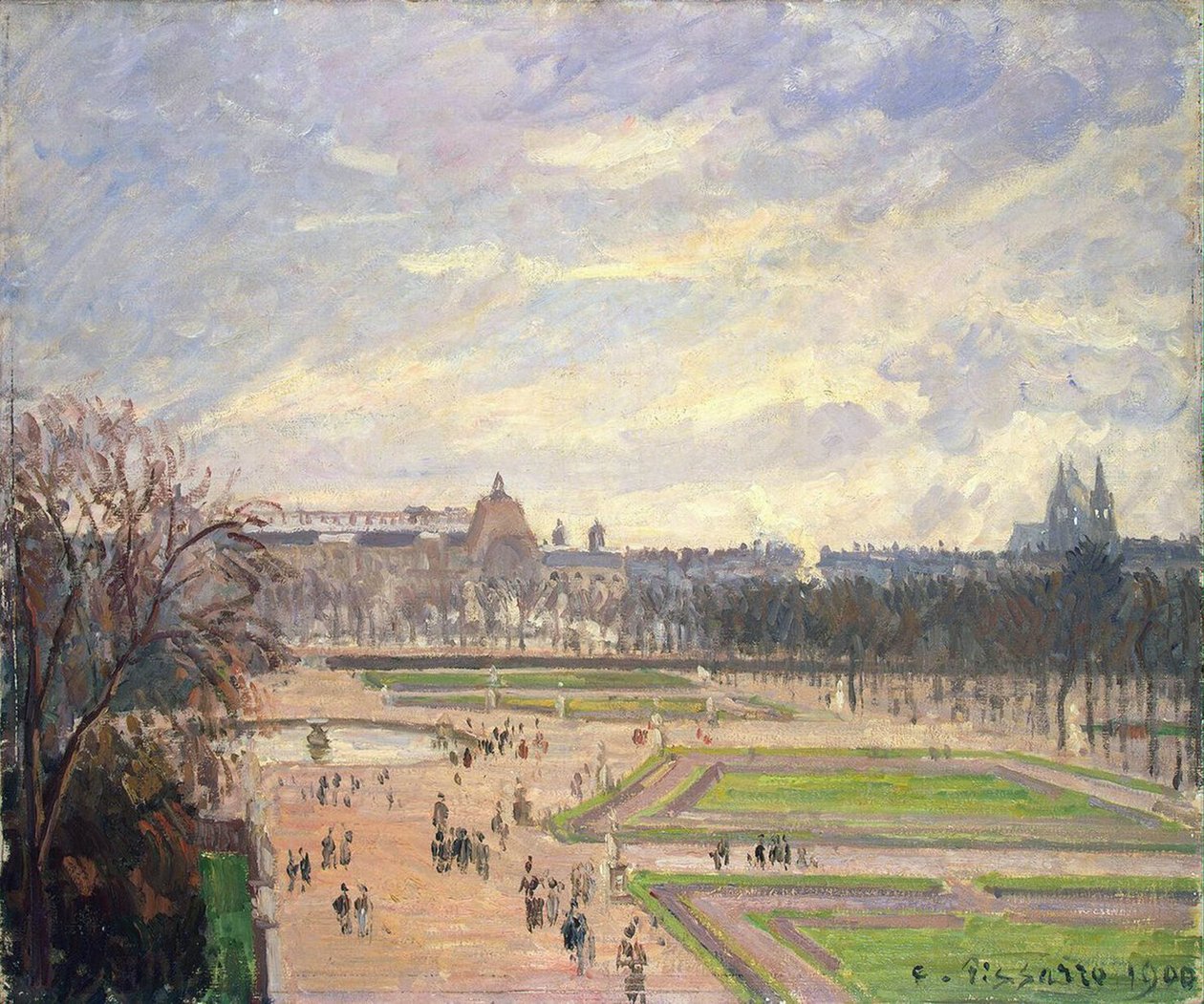 Tuileriernas trädgård. Målning av Camille Pissaro (1830-1903), olja på duk av Camille Jacob Pissarro