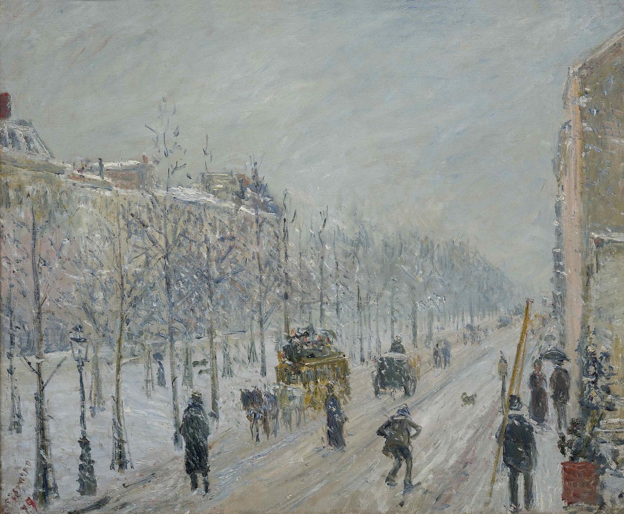 Boulevarderna, exteriörer, snöeffekt, 1879. av Camille Jacob Pissarro