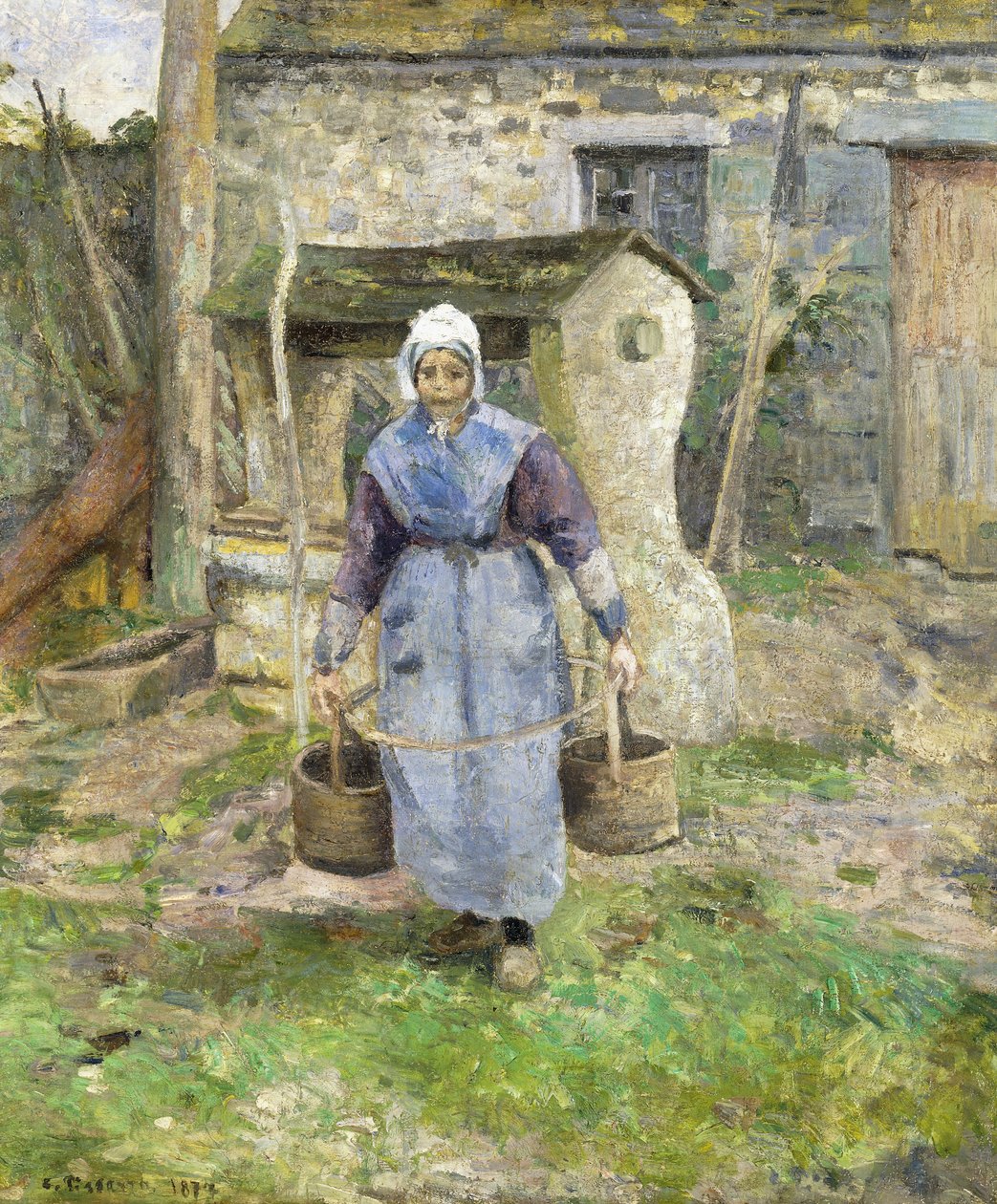 Moder Presle, Montfoucault; Moder Presle, Montfoucault, 1874 av Camille Jacob Pissarro