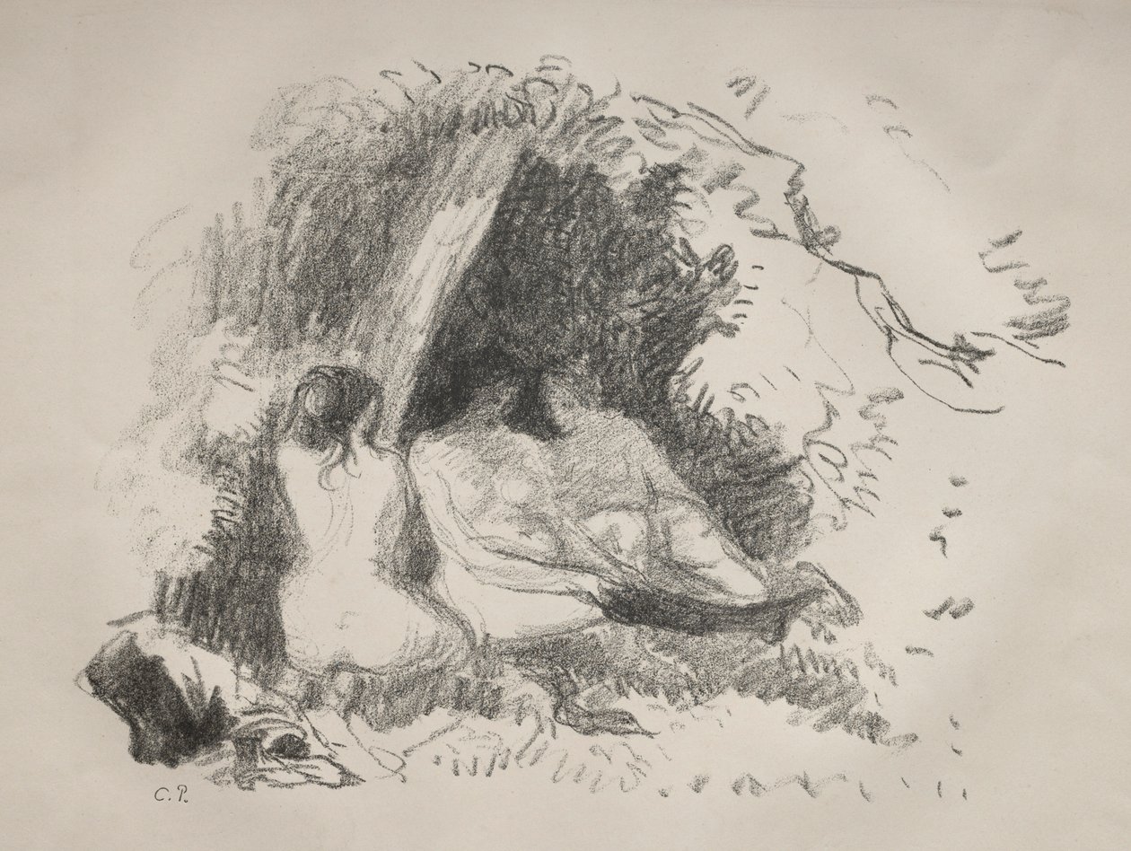 Nakna kvinnor, c. 1896. av Camille Jacob Pissarro