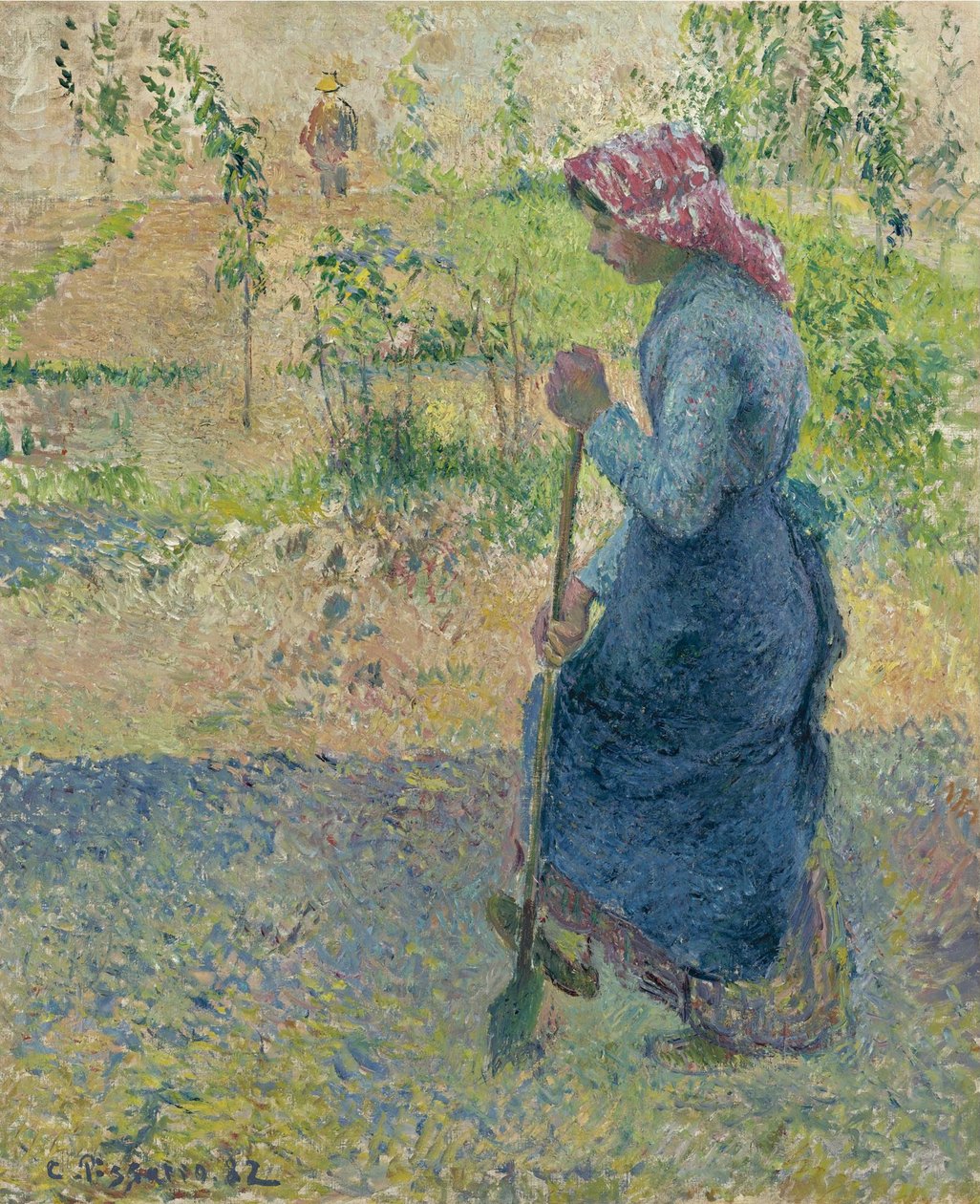 Bondflickarbete, 1882 av Camille Jacob Pissarro