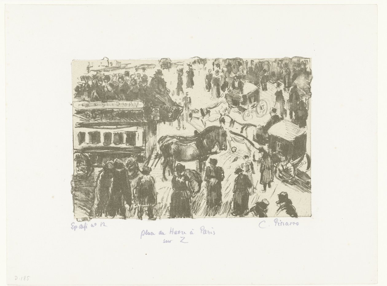 Place du Havre Place du Havre i Paris på Z (titel på objekt) av Camille Jacob Pissarro
