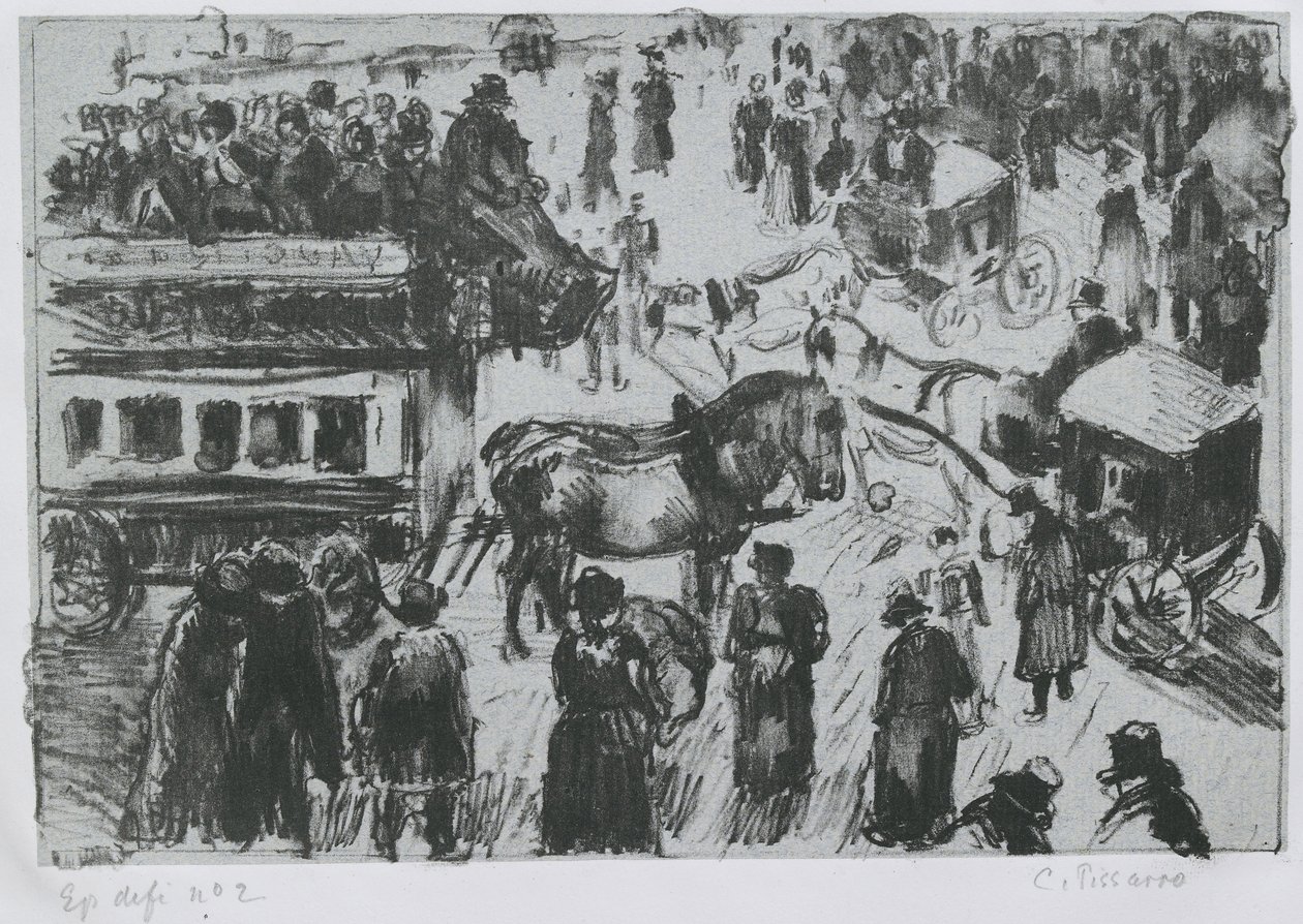 Place du Havre, i Paris, ca. 1897 (litografi på zink) av Camille Jacob Pissarro