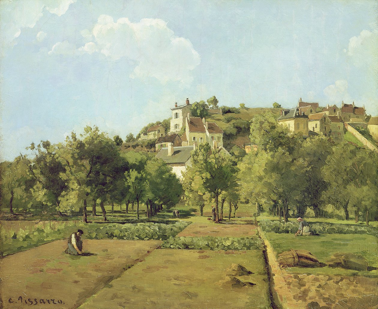 Pontoise, eller Eremitagets trädgårdar, Pontoise, 1867 av Camille Jacob Pissarro