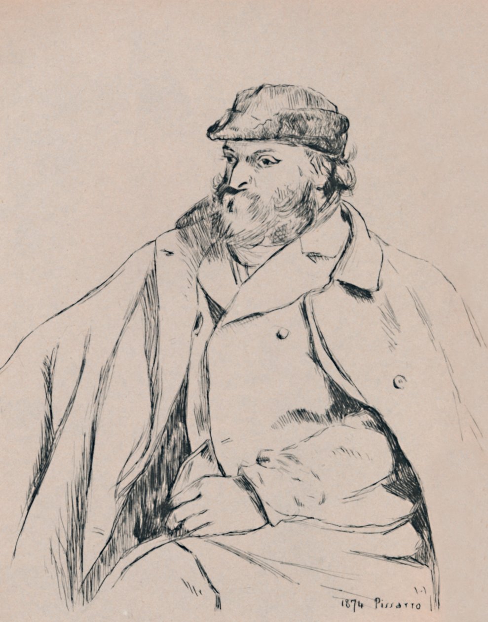 Porträtt av CÚzanne, ca 1874, 1946 av Camille Jacob Pissarro