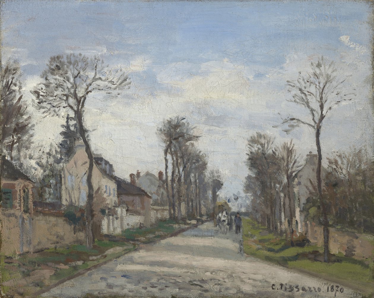 Vägen till Versailles, Louveciennes, 1870 av Camille Jacob Pissarro