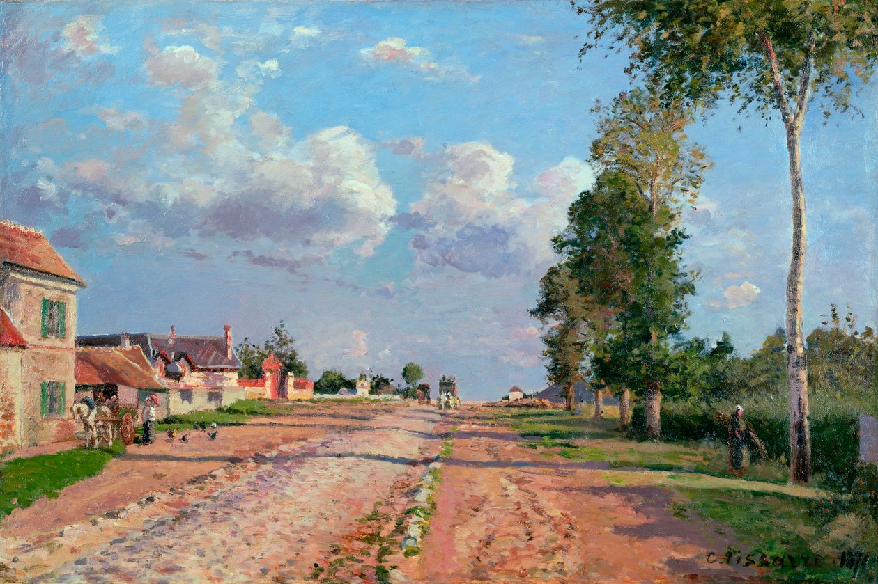Vägen till Versailles, Rocquencourt, 1871 av Camille Jacob Pissarro