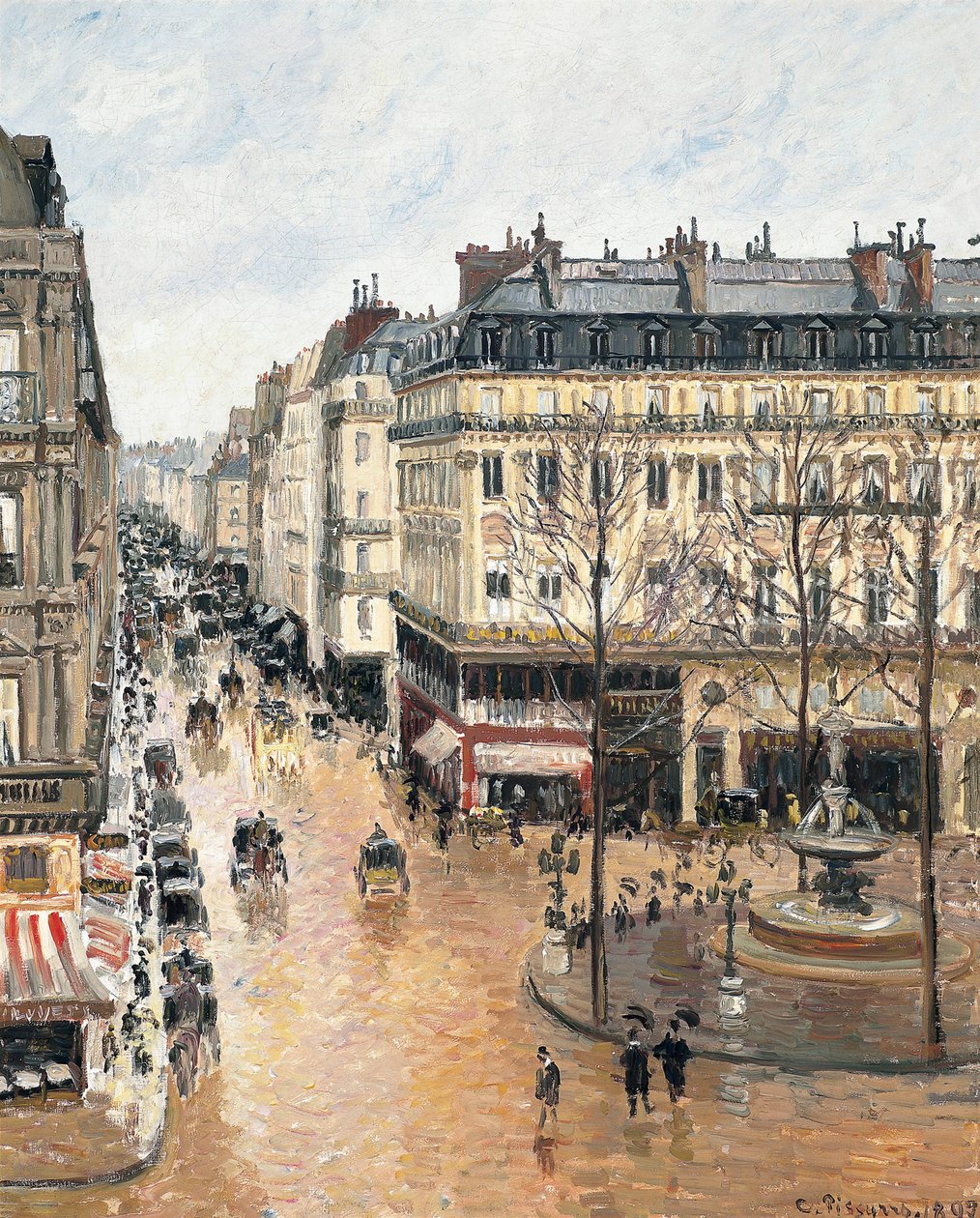 Rue Saint-Honoré på eftermiddagen. Effekten av regn, 1897 av Camille Jacob Pissarro