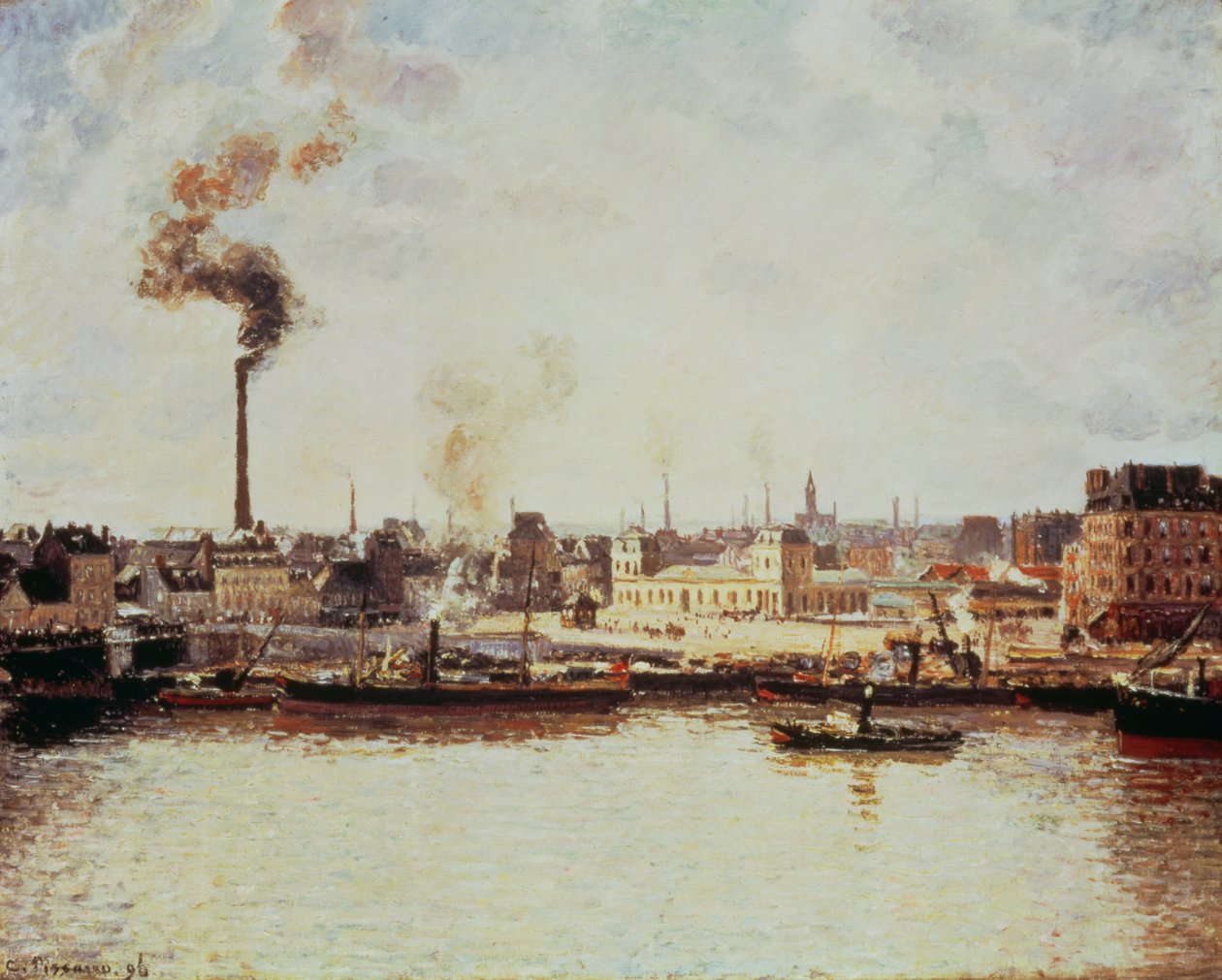 Saint-Sever kaj i Rouen, 1896 av Camille Jacob Pissarro