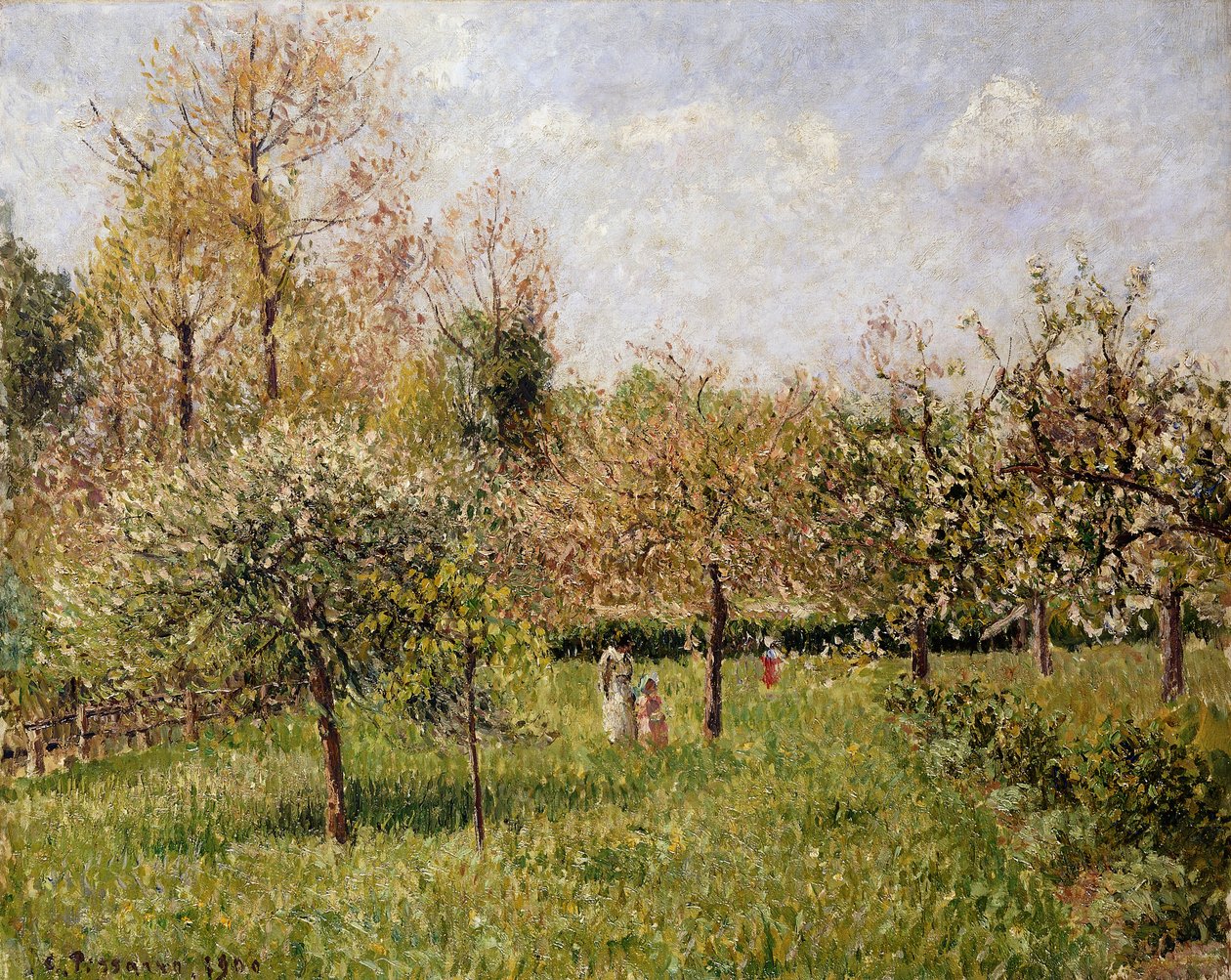 Vår i Eragny; Printemps a Eragny, 1900 av Camille Jacob Pissarro