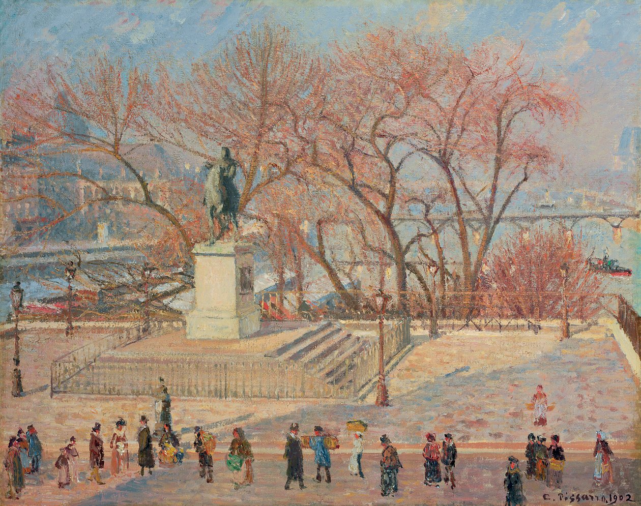 Staty av Henrik IV, Morgon, Sol; Staty av Henri IV, matin, soleil, 1902 av Camille Jacob Pissarro
