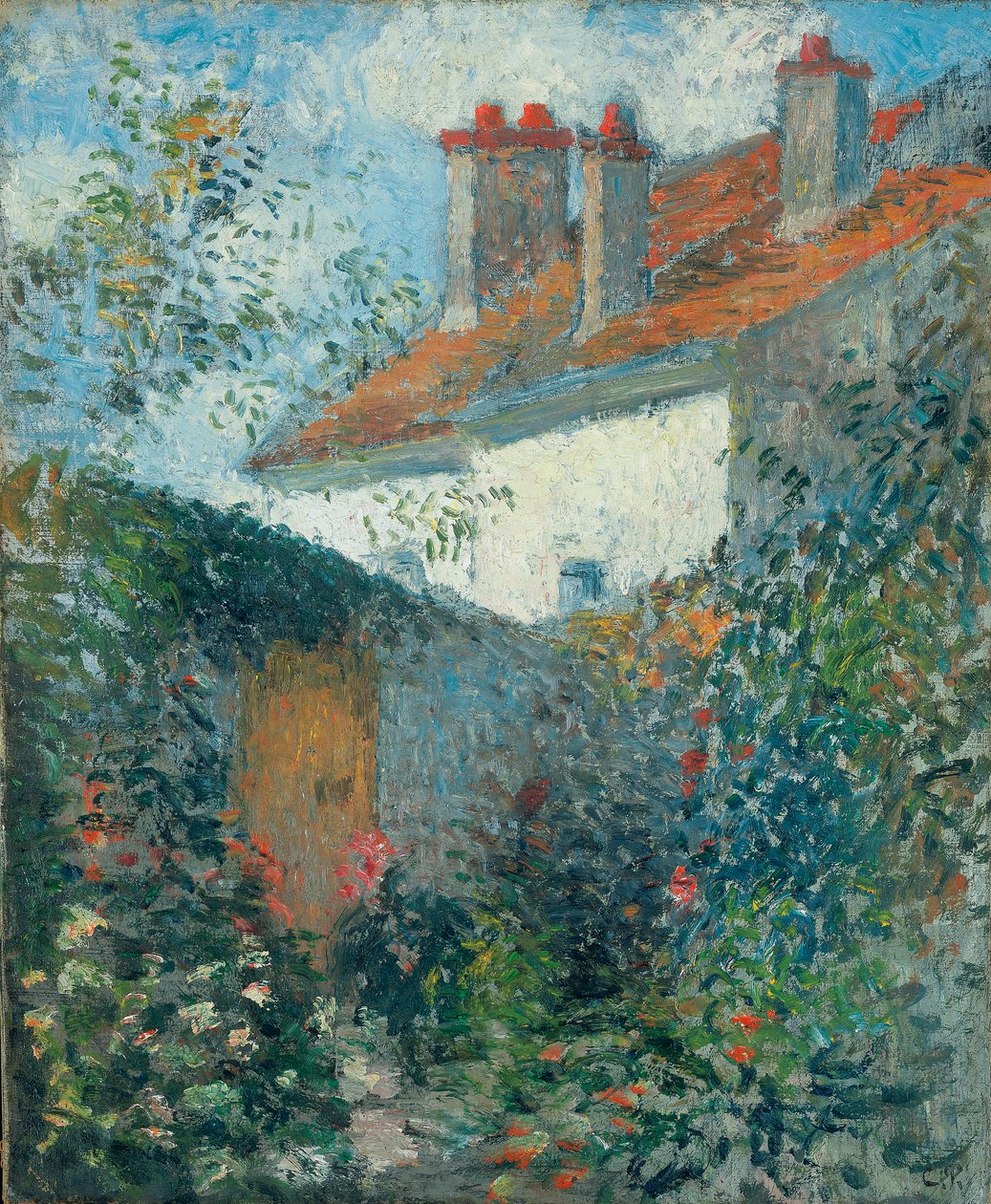 Studera vid Pontoise, ca 1878 av Camille Jacob Pissarro