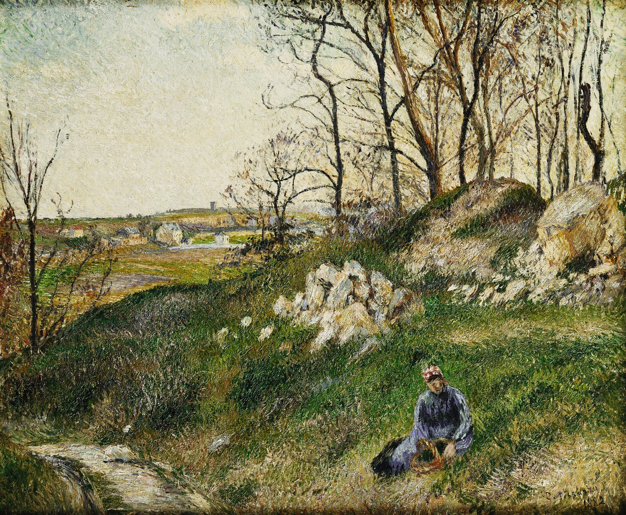 Kålplockarna, Pontoise; Kålbrotten, Pontoise, 1882 av Camille Jacob Pissarro