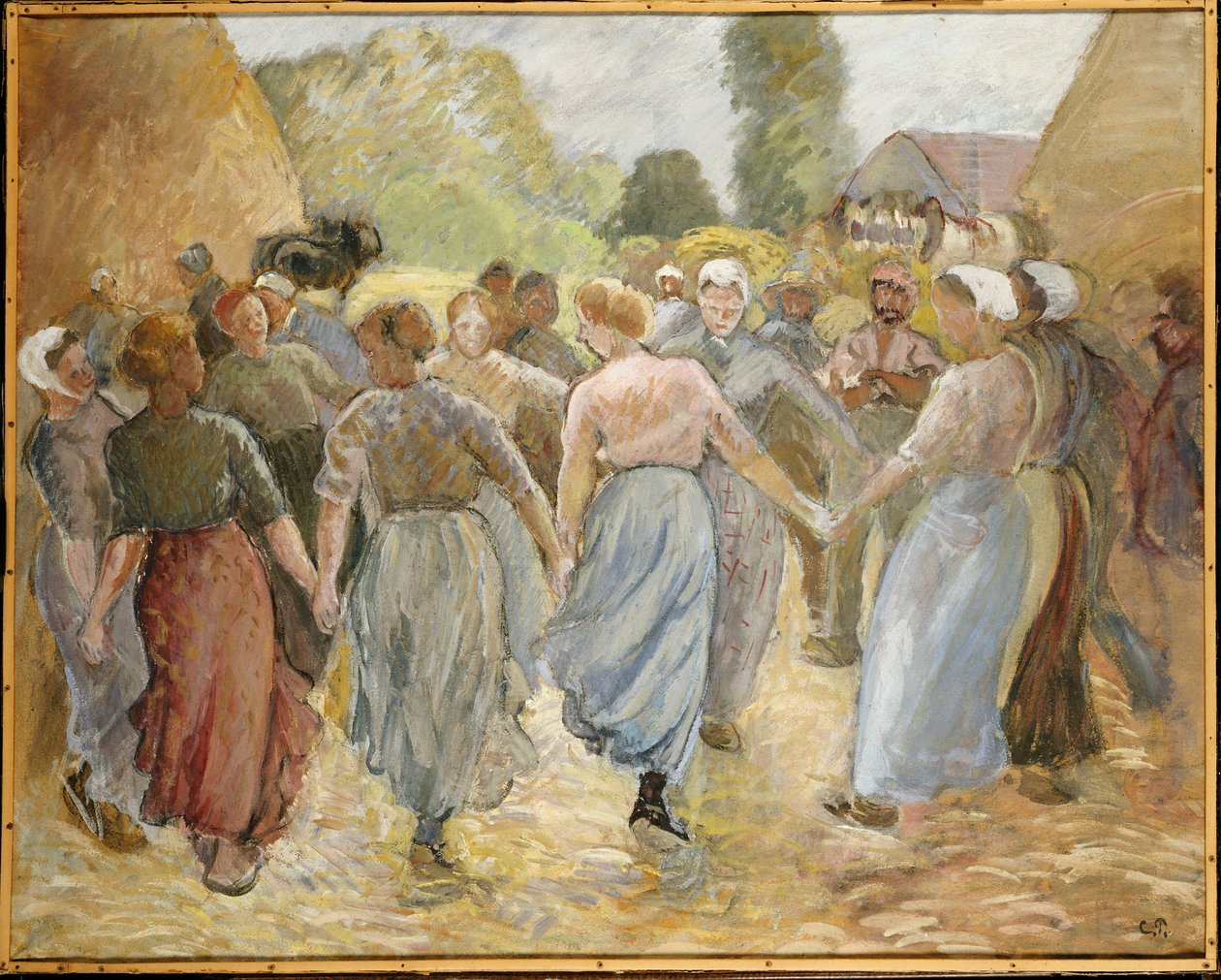 Cirkeln, ca 1884 av Camille Jacob Pissarro