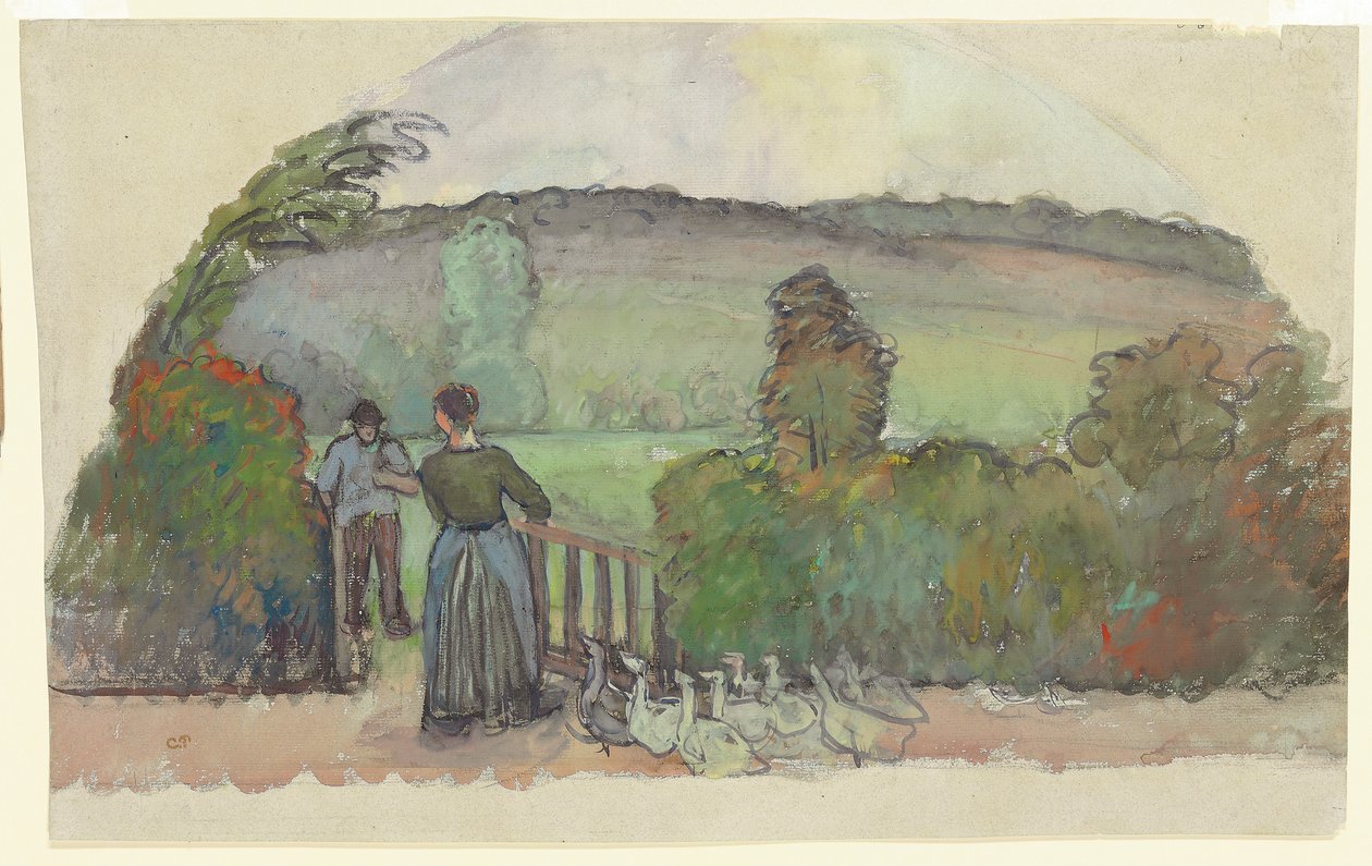 Gåsflickan, ca 1895 av Camille Jacob Pissarro