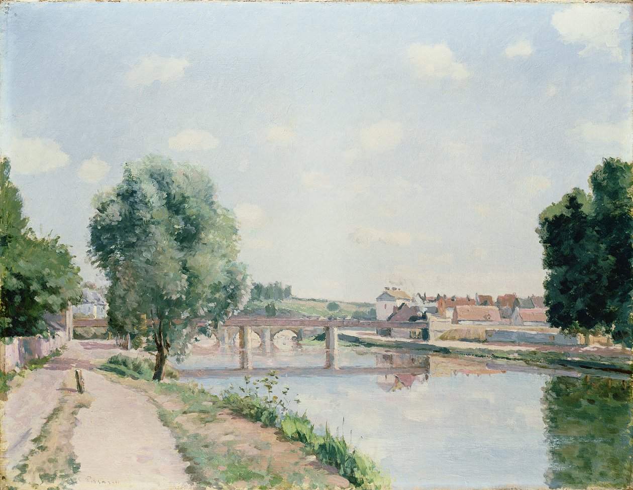 Järnvägsbron, Pontoise av Camille Jacob Pissarro