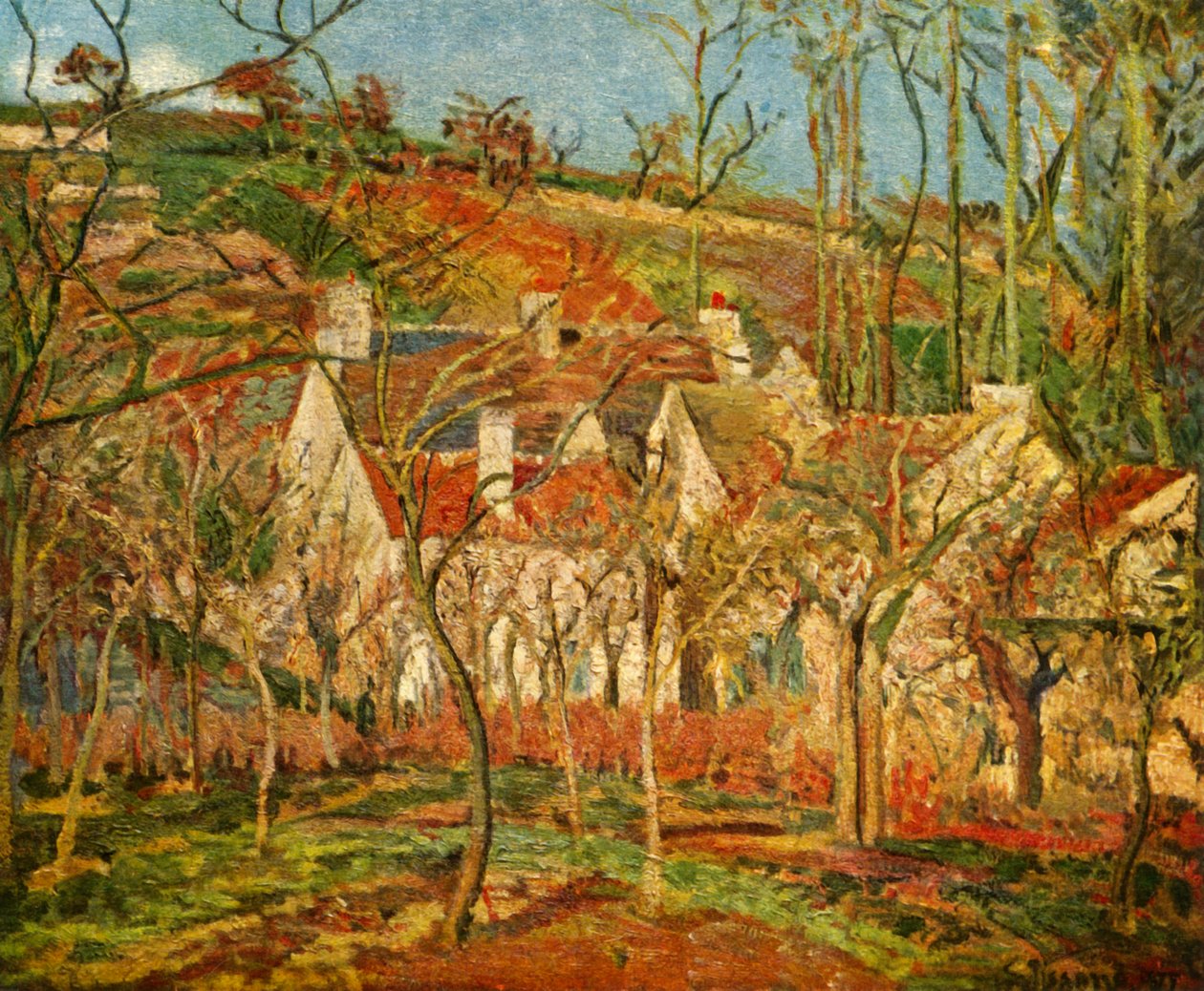 De röda taken, 1877, 1939. av Camille Jacob Pissarro